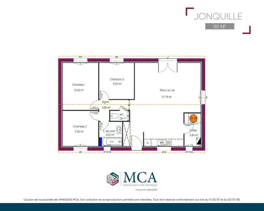 Jonquille - 80 m2