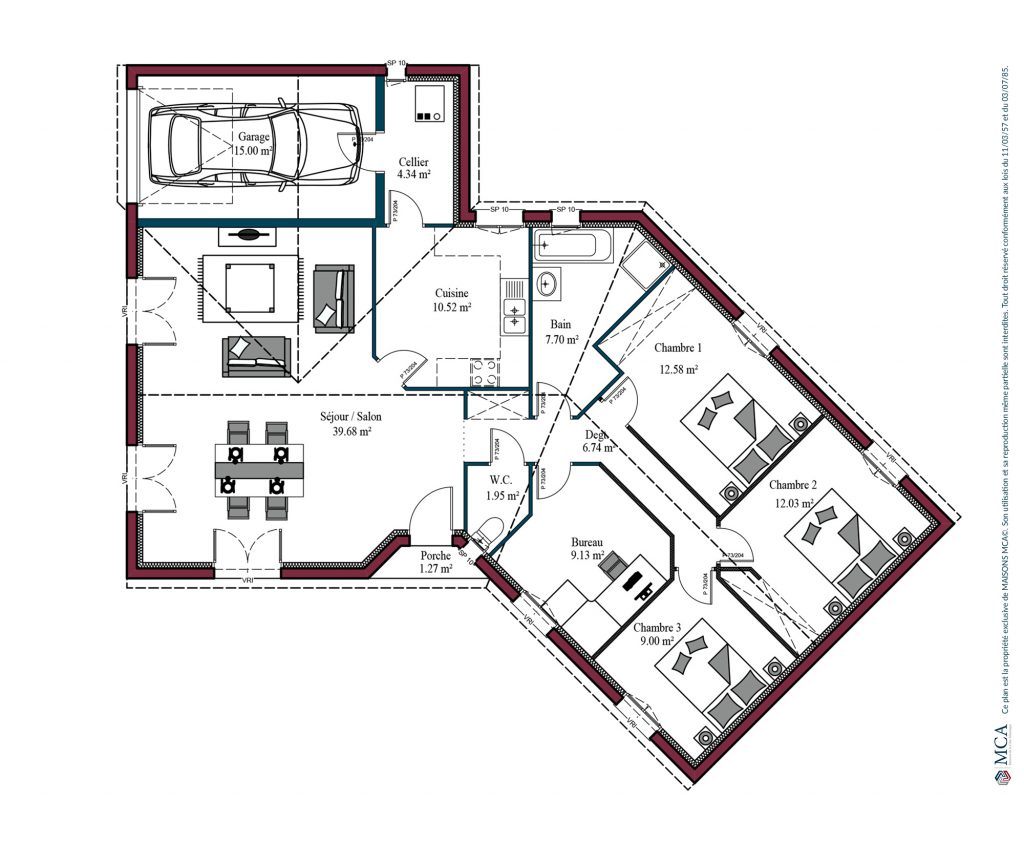 plan maison plain pied